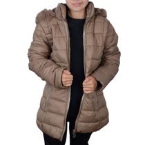 Jaqueta Infantil Feminina Facinelli Pixe Love Peluciada Marrom Cacau - 840029