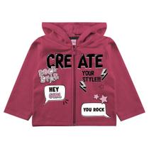 Jaqueta Infantil Feminino Moletom Capuz Rosa Chiclete Duduka 4 ao 10 Jaqueta Infantil Feminino Moletom Capuz Rosa Chiclete Duduka 4 ao 10