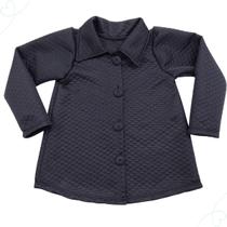 Jaqueta Infantil Inverno Menina Blusa Malha Casaco Criança Preto