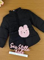 Jaqueta Infantil Kukie Inverno Puffer Black Com Pochete