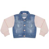 Jaqueta Infantil Look Jeans c/ Moletom Jeans