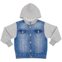 Jaqueta Infantil Look Jeans c/ Moletom Jeans Jaqueta Infantil Look Jeans c/ Moletom Jeans