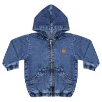 Jaqueta Infantil Look Jeans Vintage Capuz Jeans Jaqueta Infantil Look Jeans Vintage Capuz Jeans