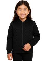 Jaqueta Infantil Menina Casaco De Frio Bomber Preta