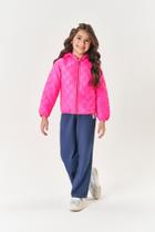 Jaqueta Infantil Menina Matelassê Rosa Neon Mundo Cinti Jaqueta Infantil Menina Matelassê Rosa Neon Mundo Cinti