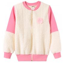 Jaqueta Infantil Menina Peluciada Urso Inverno Fleece Plush