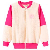 Jaqueta Infantil Menina Peluciada Urso Inverno Fleece Plush