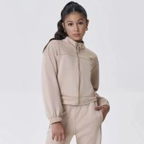Jaqueta Infantil Menina Vic&Vicky Bege Tecno New Com Zipper -