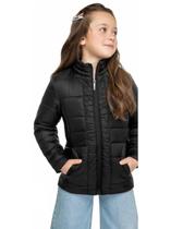 Jaqueta Infantil Trick Nick Menina Puffer Preto 1194822 Jaqueta Infantil Trick Nick Menina Puffer Preto 1194822