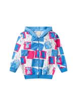 Jaqueta Inverno Menina Azul Com Capuz em Moletom Ursinhos Jaqueta Inverno Menina Azul Com Capuz em Moletom Ursinhos