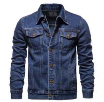Jaqueta Jeans Azul Masculina Clássica Elegante
