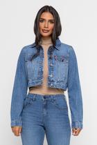 Jaqueta Jeans Bia Cropped Média Doct Jaqueta Jeans Bia Cropped Média Doct