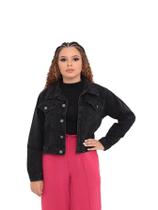 Jaqueta Jeans Black Estonada Moda Feminina - ceas modas