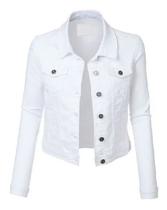 Jaqueta Jeans Branca Feminina.