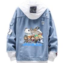 Jaqueta jeans casual One Piece Protagonist Luffy para homens Jaqueta jeans casual One Piece Protagonist Luffy para homens