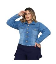 Jaqueta Jeans Clara Plus Size - Com Lycra - Coleção Poderosa