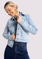 Jaqueta Jeans Claro com Bolsos Funcionais e Bolso Interno para Smartphone - Lunender