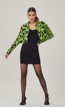 Jaqueta Jeans Color Animal Print Jaqueta Jeans Color Animal Print