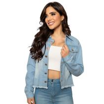 Jaqueta Jeans Com Babado Feminino Tendência Inverno Estilo Fashion Comfort Premium
