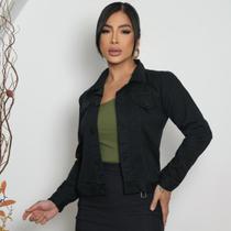 Jaqueta Jeans Com Botões Encapados Feminina Estilo Único