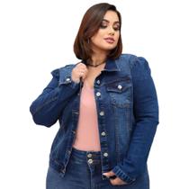 Jaqueta Jeans Com Elastano Feminina Plus Size
