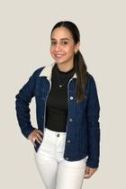 Jaqueta jeans com forro de pelinho