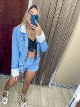 jaqueta jeans com pelinho