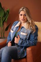 Jaqueta Jeans com pelo. Plus size