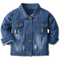 Jaqueta jeans Cromoncent Kids Toddler Button Down Coat, azul
