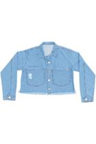 Jaqueta Jeans Cropped Jeito de Criança Jaqueta Jeans Cropped Jeito de Criança