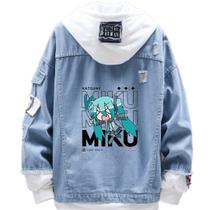Jaqueta jeans de estilo casual para mulheres Hatsune Miku Cry Cute Jaqueta jeans de estilo casual para mulheres Hatsune Miku Cry Cute
