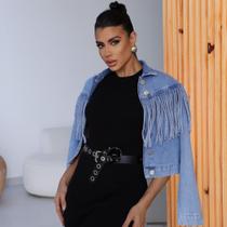 Jaqueta Jeans De Franjas Feminina Revanche Cruzília