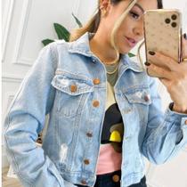 Jaqueta jeans delavê Jaqueta jeans delavê