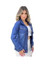 Jaqueta Jeans Escura Casual Day - Com Elastano - Novidade