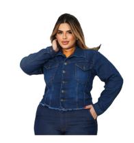 Jaqueta Jeans Escura Plus Size - Com Lycra - Coleção Poderosa