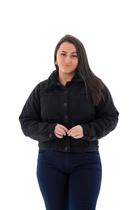 Jaqueta Jeans Feminina Arauto com Pêlo Black Jaqueta Jeans Feminina Arauto com Pêlo Black