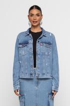 Jaqueta Jeans Feminina Basic Médio Doct Jaqueta Jeans Feminina Basic Médio Doct