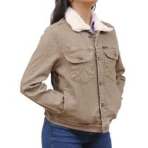 Jaqueta Jeans Feminina Bege com Pelo Wrangler 36951