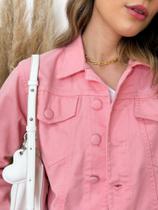 Jaqueta Jeans Feminina Botão Encapado Tendência Da Moda Jaqueta Jeans Feminina Botão Encapado Tendência Da Moda