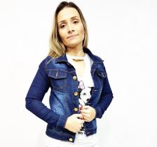 Jaqueta jeans feminina com lycra - Empório Ricci