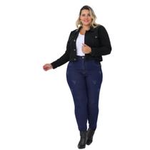 Jaqueta Jeans Feminina Cropped Plus Size Premium - La Rosaflor