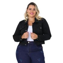 Jaqueta Jeans Feminina Cropped Plus Size Premium