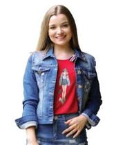 Jaqueta Jeans Feminina Destroyed Sorenzza Jaqueta Jeans Feminina Destroyed Sorenzza