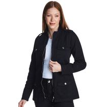 Jaqueta Jeans Feminina HNO Premium Preto Jaqueta Jeans Feminina HNO Premium Preto