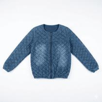 Jaqueta jeans feminina infantil malwee - tamanho 06 - 100% algodão - Jaqueta jeans feminina infantil malwee - tamanho 06 - 100% algodão -