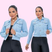 Jaqueta jeans feminina manga longa com puídos casaco algodão 100% premium - Senhorita Torres