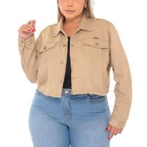 Jaqueta Jeans Feminina Parka Plus Size Casaco Longo Gg