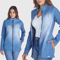 Jaqueta Jeans HNO Jeans Blazer Gola Padre New Style Azul