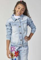 Jaqueta Jeans Infantil com Flores Mylu Jaqueta Jeans Infantil com Flores Mylu