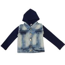 Jaqueta jeans infantil fem Mon Sucrê azul